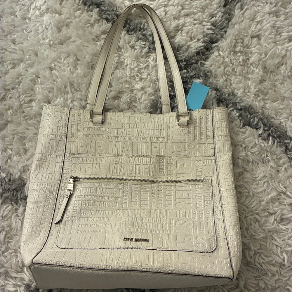 Steve Madden white Embossed Tote